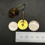 "Fleur" Vintage Chanel Black Gold Button Earrings - Image 10