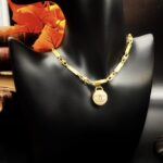 "Elena" Vintage Cream Gold Vintage Chanel Button Pendant - Image 8