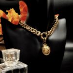 "Luna" Vintage Dior Gold Button Pendant - Image 3