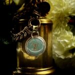 "Courtney" Pale Blue Vintage Louis Vuitton Trunk Tag Pendant - Image 5