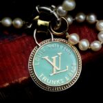 "Courtney" Pale Blue Vintage Louis Vuitton Trunk Tag Pendant - Image 14