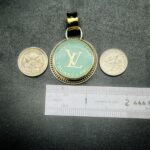 "Courtney" Pale Blue Vintage Louis Vuitton Trunk Tag Pendant - Image 19