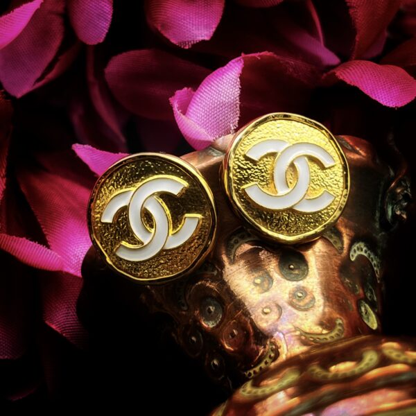 1960s Chanel Button Clip On Earrings