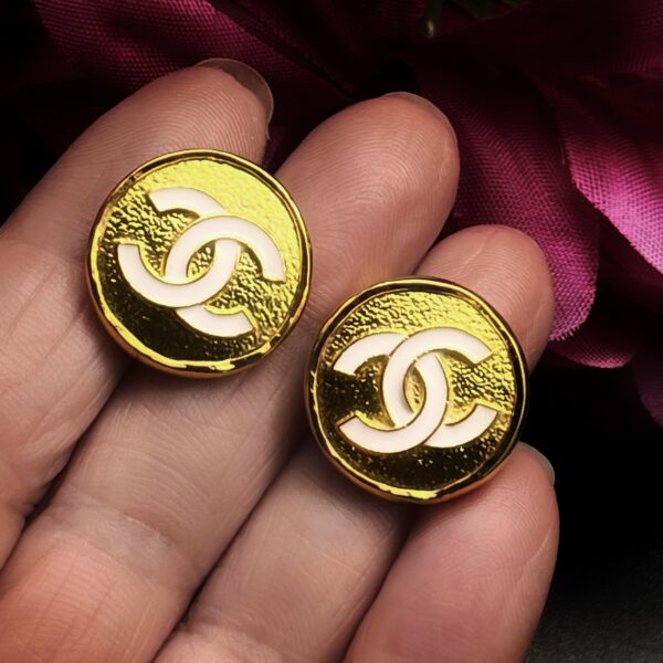 1960s Chanel Button Clip On Earrings