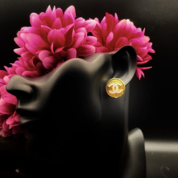 1960s Chanel Button Clip On Earrings