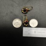 Antique French Black Glass Button Earrings