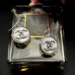 "Ava" Vintage Chanel Silver Crystal Button Earrings