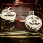 "Ava" Vintage Chanel Silver Crystal Button Earrings - Image 4