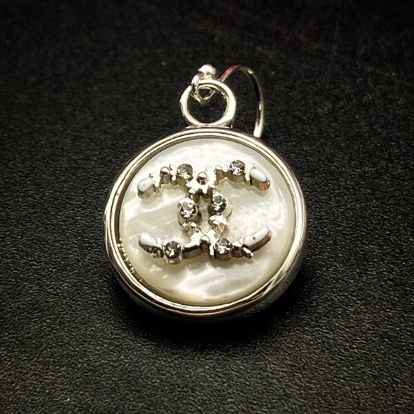 "Ava" Vintage Chanel Silver Crystal Button Earrings - Image 11