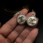 "Ava" Vintage Chanel Silver Crystal Button Earrings - Image 7