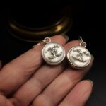 "Ava" Vintage Chanel Silver Crystal Button Earrings - Image 13
