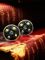 Antique Czech Black Glass Button Cuff Links - Image 6