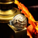 Antique French WW1 Medical Uniform Button Ring