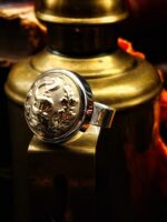 Antique French WW1 Medical Uniform Button Ring - Image 3