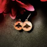 "Pascale" Pink Vintage Gucci Bee Button Earrings - Image 2