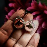 "Pascale" Pink Vintage Gucci Bee Button Earrings - Image 8