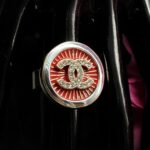 "Charlotte" Vintage Red Chanel Button Ring - Image 12