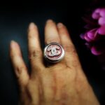 "Charlotte" Vintage Red Chanel Button Ring - Image 5