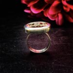 "Charlotte" Vintage Red Chanel Button Ring - Image 9