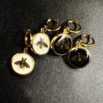 "Pascale" White Gold Vintage Gucci Bee Button Earrings - Image 16