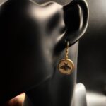 "Pascale" White Gold Vintage Gucci Bee Button Earrings - Image 9