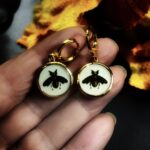 "Pascale" White Gold Vintage Gucci Bee Button Earrings - Image 7