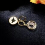 "Pascale" White Gold Vintage Gucci Bee Button Earrings - Image 12