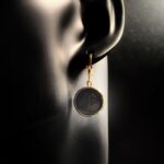 "Pascale" Black Gold Vintage Gucci Bee Button Earrings - Image 6