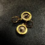 "Pascale" Black Gold Vintage Gucci Bee Button Earrings - Image 10