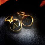 "Pascale" Black Gold Vintage Gucci Bee Button Earrings