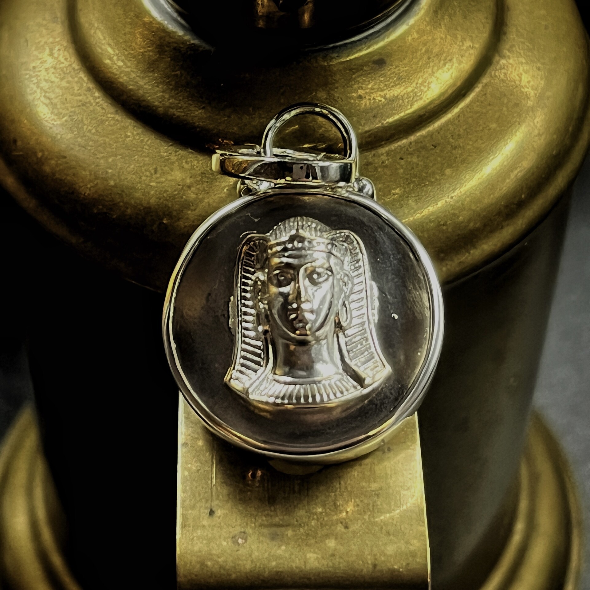 Antique Pharaoh Pendant "Ashley" Antique Pharaoh Button Pendant - Image 1