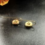 "Annie" Petite Black Gold Chanel Button Earrings - Image 9