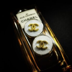 Vintage Chanel Button Clip On Earrings