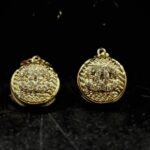 Chanel Gold Crystal Button Earrings
