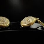Chanel Gold Crystal Button Earrings