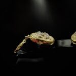 Chanel Gold Crystal Button Earrings