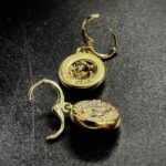 Chanel Gold Crystal Button Earrings