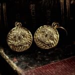Chanel Gold Crystal Button Earrings