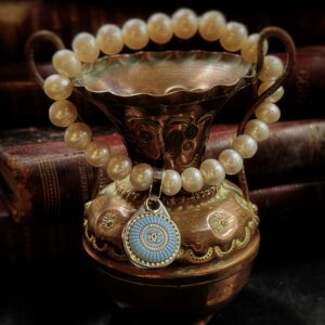 Vintage Chanel Button Charm Pearl Bracelet