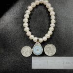"Fleur" Vintage Chanel Pale Blue Button Charm Bracelet - Image 11