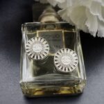 Vintage Chanel Diamond Button Clip On Earrings