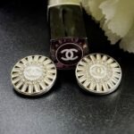 Vintage Chanel Diamond Button Clip On Earrings