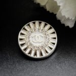 Vintage Chanel Diamond Button Clip On Earrings