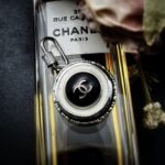 Vintage Black White Chanel Button Pendant