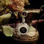 Vintage Black White Chanel Button Pendant