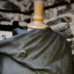 Vintage Black Chanel Button Brooch