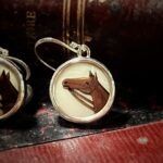 Antique Victorian Horse Button Earrings
