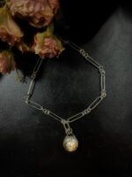 Trombone Albert Link Chain with French Musical Button Pendant