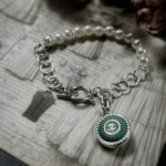 Vintage Chanel Silver Pearl Button Charm Bracelet