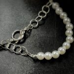 Vintage Chanel Silver Pearl Button Charm Bracelet